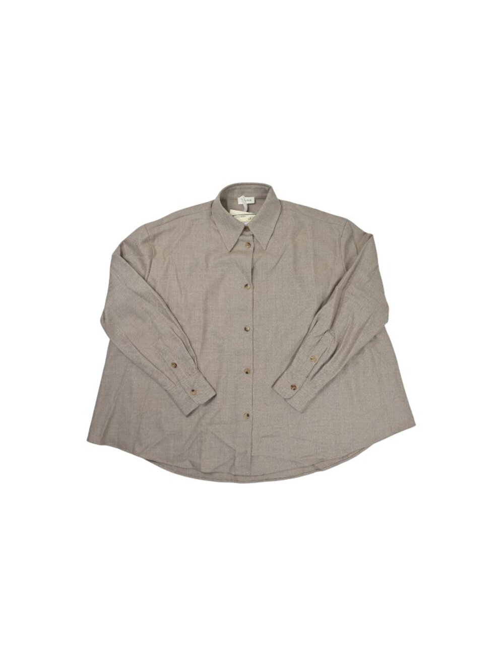 Lilysilk Silk-Wool Oversized Warm Shirt in Pebble